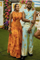 Vibrant African Print Sleeveless Maxi Dress