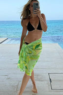 Lime swirl minikjole med sarong