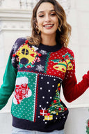 Snefnug juletræ pullover strikket sweater
