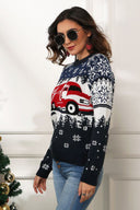 Snefnug og lastbil print jule sweater