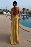 Golden Breeze – Abito aderente a scollo a V