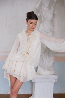 Zelinfell Rüschen Mini-Kleid
