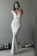 Robe Pure Desire à col en V et découpe ajourée