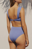 Set bikini Morandi Blue cu talie înaltă