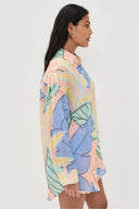 Completo corto Playa Boyfriend con stampa foglie tropicali