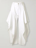 Rüschige Mid-Rise Weite Jeans