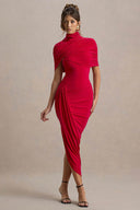 Midikleid mit Cape-Taille