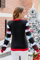 Tegneserie broderet strik sweater