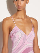 Marmo Bedrucktes Satin Maxikleid