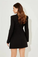Robe mini blazer urbaine chic à col en V