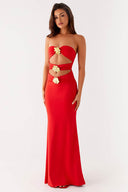 Cut-out Design Reifer Stil Schlankes Maxikleid