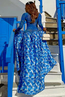 Santorini Rose Print Mesh Maxi Dress