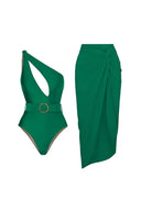 Set costume da bagno verde elegante senza schienale