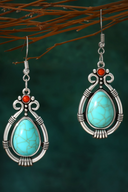 Brincos Vintage Ocidentais Femininos com Turquesa