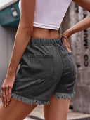 Shorts di jeans a vita alta con coulisse