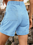 Amerikan Tarzı Kargo Denim Şort
