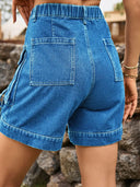 Amerikan Tarzı Kargo Denim Şort