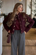 Jachetă mini structurată cu guler tip mock-neck