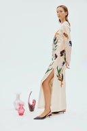 Flirterige print jurk zonder rug