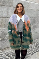 Kunstinspirert strikket cardigan