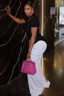 Ruched Black-White Cutout Bodycon Maxi Dress