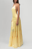 Athena Rygfri Plisseret Maxi Kjole