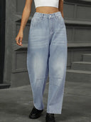 Pantalones vaqueros harem lavados holgados recortados