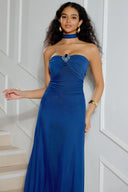 Elegant Safety Pin Embellished Slim Fit Evening Midi Dress