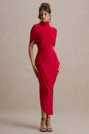 Midikleid mit Cape-Taille