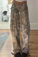 Cargo camouflage taille basse