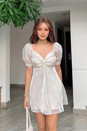 Puffärmel Transparentes Prinzessinnen Kleid