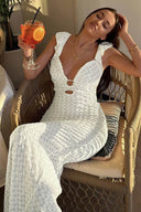 Robe Pure Desire à col en V et découpe ajourée