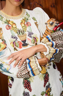 Puff Sleeve Vintage Midi Dress