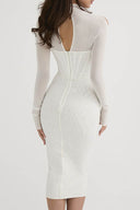 Trendy Mesh Langærmet Baddie Maxi Kjole