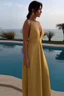 Golden Breeze – Abito aderente a scollo a V