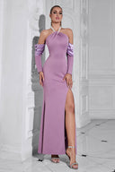Vestido de Noite Sexy com Decote Cruzado