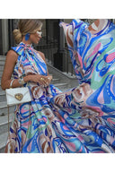 Abito in chiffon floreale stile francese