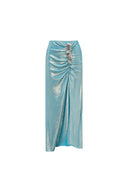 3D Butterfly Blue Glossy Swimsuit Set