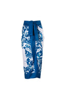 Set Costume da Bagno Blu con Accenti Floreali di Perle