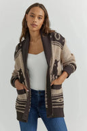 Cardigan à col châle style western