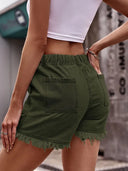 Shorts di jeans a vita alta con coulisse