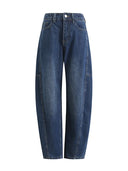 Pantalon en jean ample tendance à coupe arrondie