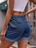 Shorts di jeans a vita alta con coulisse