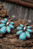 Damen Boho Blumenhänger Ohrringe