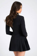 Vestito Mini Blazer Doppiopetto Profondo a V Stile INS