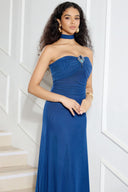 Elegant Safety Pin Embellished Slim Fit Evening Midi Dress