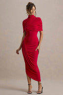 Midikleid mit Cape-Taille