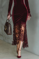 Rochie maxi din dantelă Velvet Sweetheart