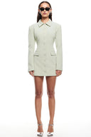 Französischer Stil Blazer Mini Kleid mit langen Ärmeln