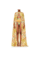 Set bikini cu imprimeu tribal și ciucuri boho